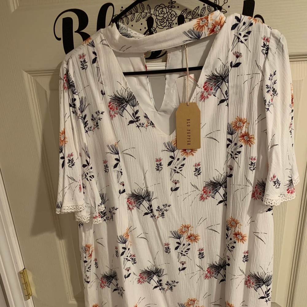 White floral blouse